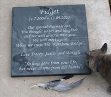 regular slate memorial for fidget the cat