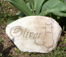 andstone memorial plaque for oliver the cat